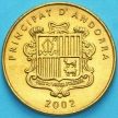 Монета Андорра 5 сантимов  2002 год. Белка.