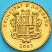 Монета Андорра 5 сантимов  2002 год. Тетерев.