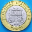 Монета Андорра 2 динера 2008 год. Подписание пакта согласия.