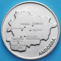 Андорра 50 сантим 2005 год. Карта Андорры