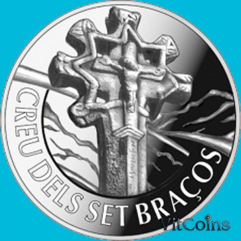 Монета Андорра 1,25 евро 2024 год. Крест Семи Рук