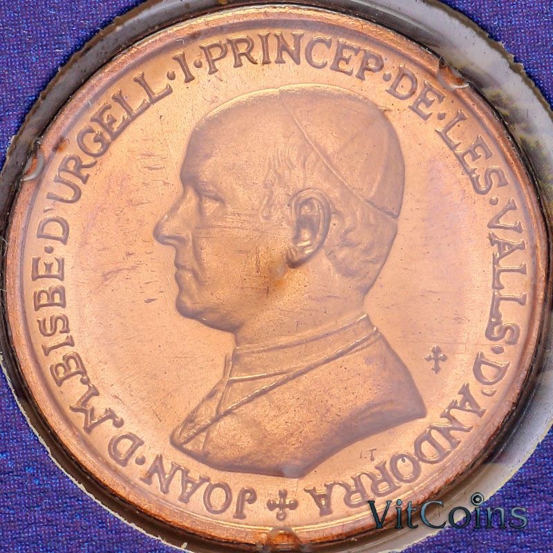 Монета Андорра 25 сантим 1986 год. 