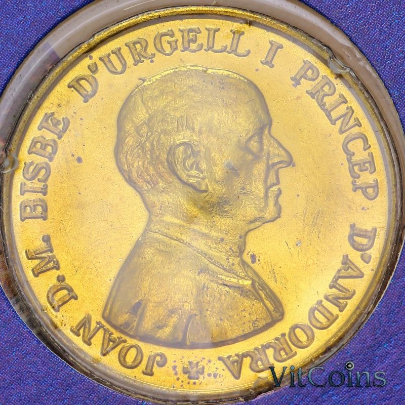 Монета Андорра 2 динера 1986 год. 