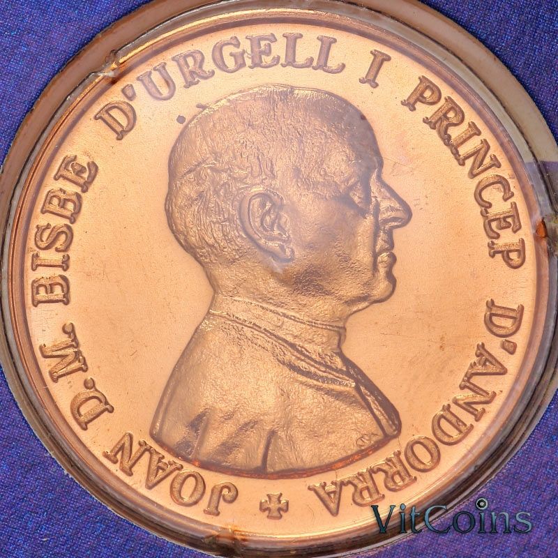 Монета Андорра 5 динер 1986 год. 