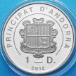 Монета Андорры 1 динер 2012 год. Утка широконоска.