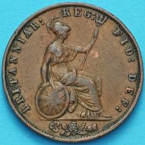 Великобритания 1/2 пенни 1858 год. 