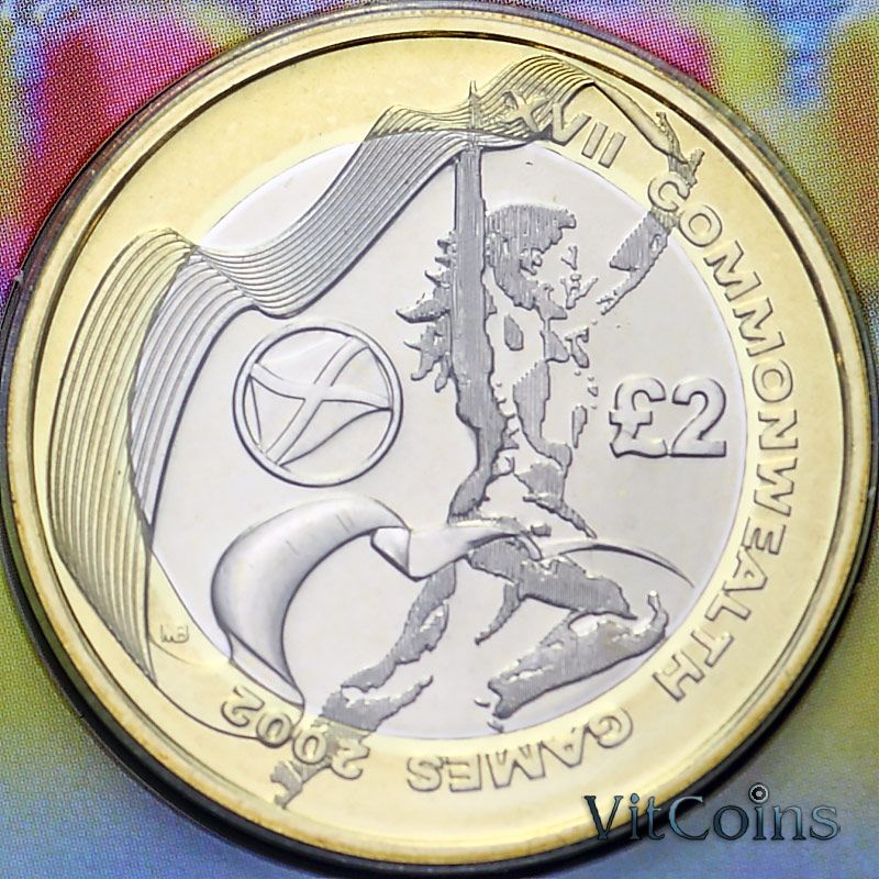 Монета Великобритания 2 фунта 2002 год. Игры Содружества. Шотландия. BU