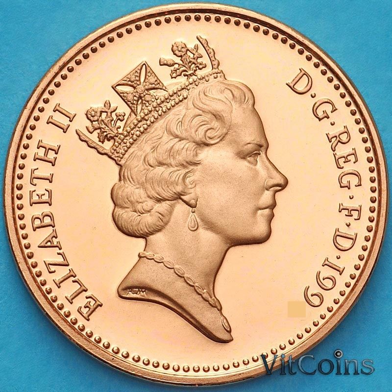 Монета Великобритания 2 пенса 1992 год. Proof