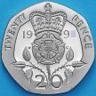 Монета Великобритания 20 пенсов 1991 год. Proof