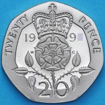 Великобритания 20 пенсов 1991 год. Proof