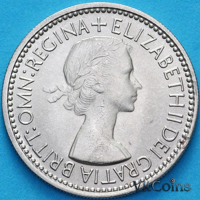 Великобритания 1 шиллинг 1953 год. Английский герб. UNC