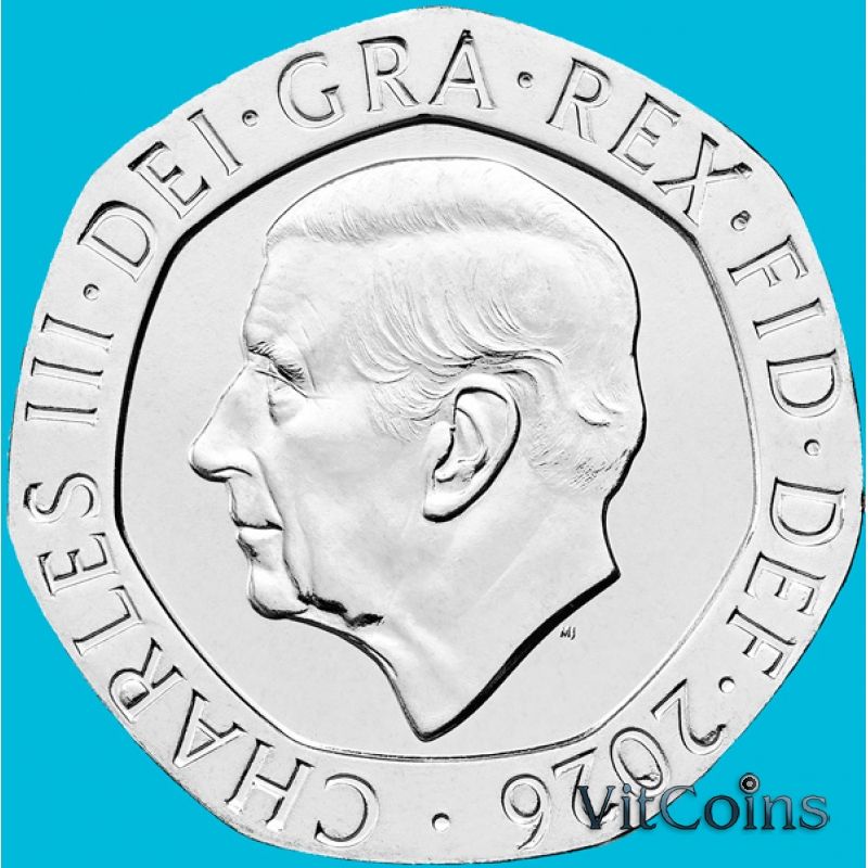 Монета Великобритания 20 пенсов 2026 год. BU Монета Великобритания 20 пенсов 2026 год. BU