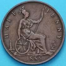 Великобритания 1/2 пенни 1888 год