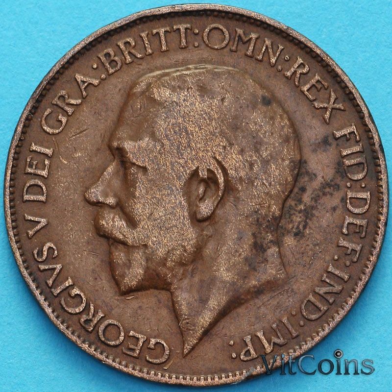 Монета Великобритания 1/2 пенни 1911 год