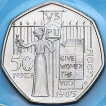 Великобритания 50 пенсов 2003 год. Движение суфражисток BU