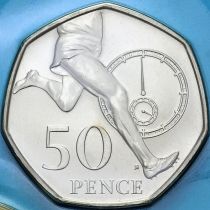 Великобритания 50 пенсов 2004 год. Миля менее чем за 4 минуты. BU