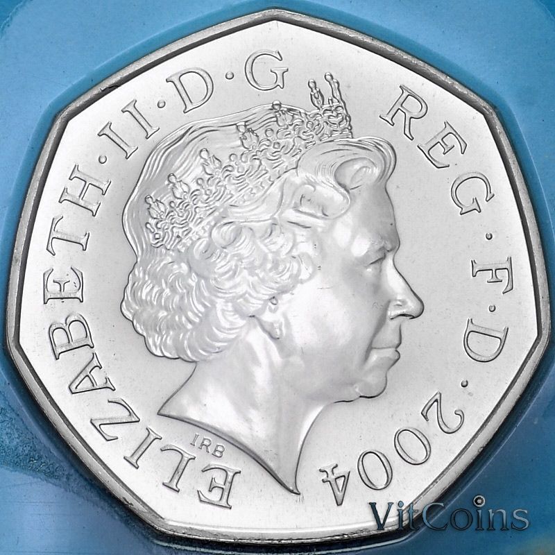 Монета Великобритания 50 пенсов 2004 год. Миля менее чем за 4 минуты. BU Монета Великобритания 50 пенсов 2004 год. Миля менее чем за 4 минуты. BU