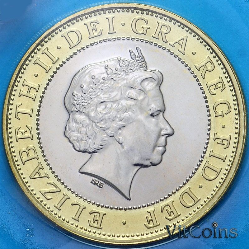 Монета Великобритания 2 фунта 2004 год. Паровоз Ричарда Тревесика. BU