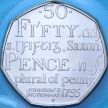 Монета Великобритания 50 пенсов 2005 год. Словарь Джонсона BU Монета Великобритания 50 пенсов 2005 год. Словарь Джонсона BU
