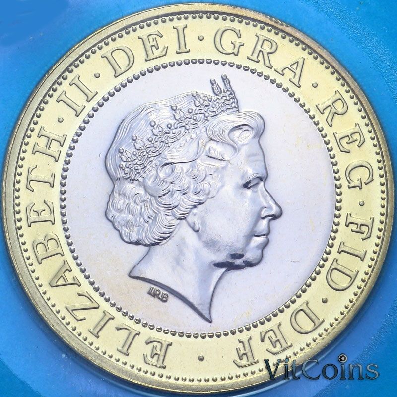 Монета Великобритания 2 фунта 2001 год. BU