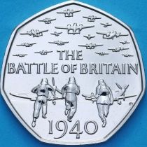 Великобритания 50 пенсов 2015 год. Битва за Британию.Четвертый портрет. BU