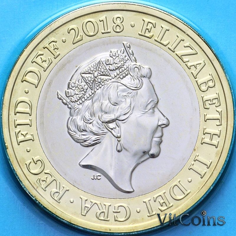 Монета Великобритания 2 фунта 2018 год. Франкенштейн. BU Монета Великобритания 2 фунта 2018 год. Франкенштейн. BU