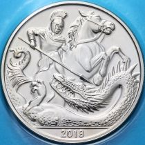 Великобритания 5 фунтов 2018 год. 5 лет со дня рождения Джорджа Кембриджского. BU