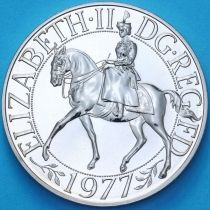 Великобритания 25 пенсов 1977 год. Елизавета на коне. Пруф