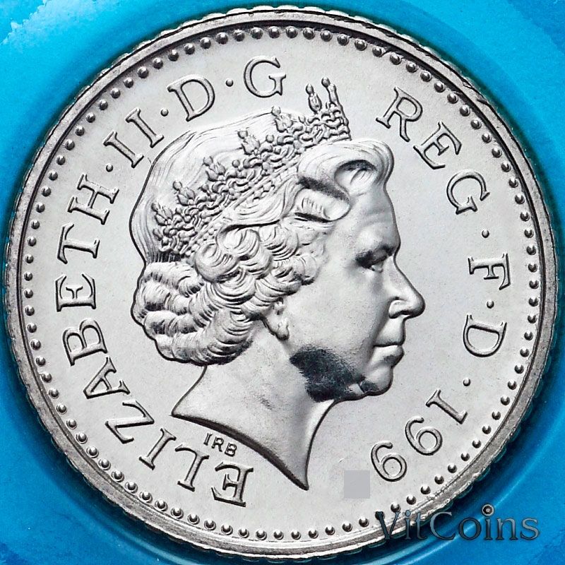 Монета Великобритания 10 пенсов 1998 год. BU