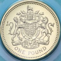 Великобритания 1 фунт 2008 год. Королевский герб. BU