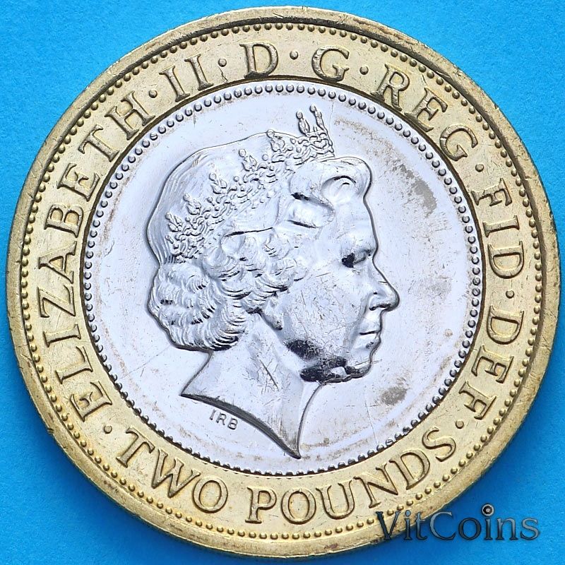 Монета Великобритания 2 фунта 2013 год. Лондонское метро. Поезд