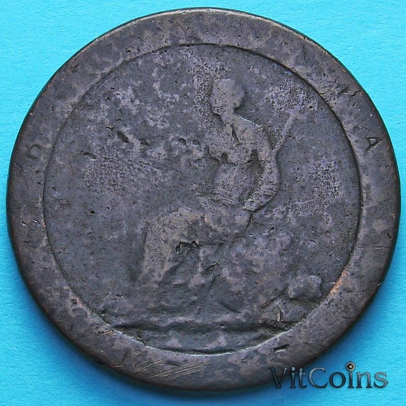 Монета Великобритании 1 пенни 1797 год. 