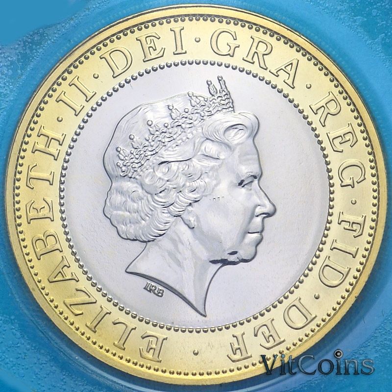 Монета Великобритания 2 фунта 2009 год. Чарльз Дарвин. BU Монета Великобритания 2 фунта 2009 год. Чарльз Дарвин. BU