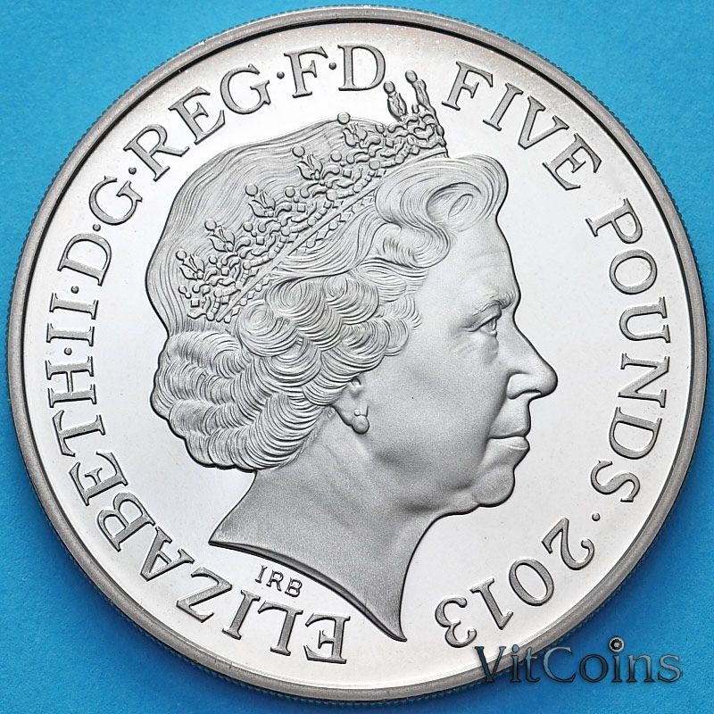Монета Великобритания 5 фунтов 2013 год. Коронация. Пруф