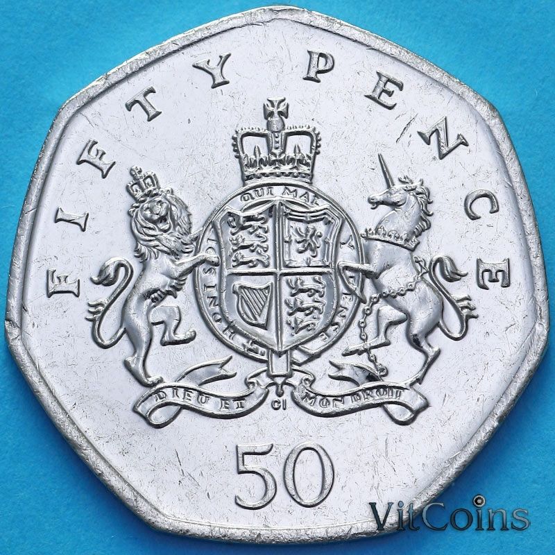 Монета Великобритания 50 пенсов 2013 год. Кристофера Айронсайд. UNC Монета Великобритания 50 пенсов 2013 год. Кристофера Айронсайд. UNC