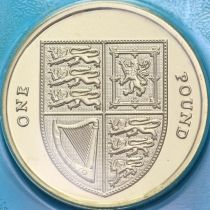 Великобритания 1 фунт 2015 год. Щит. BU