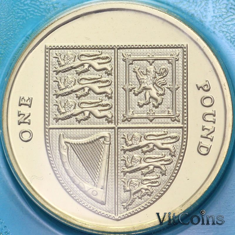 Монета Великобритания 1 фунт 2015 год. Щит. BU Монета Великобритания 1 фунт 2015 год. Щит. BU