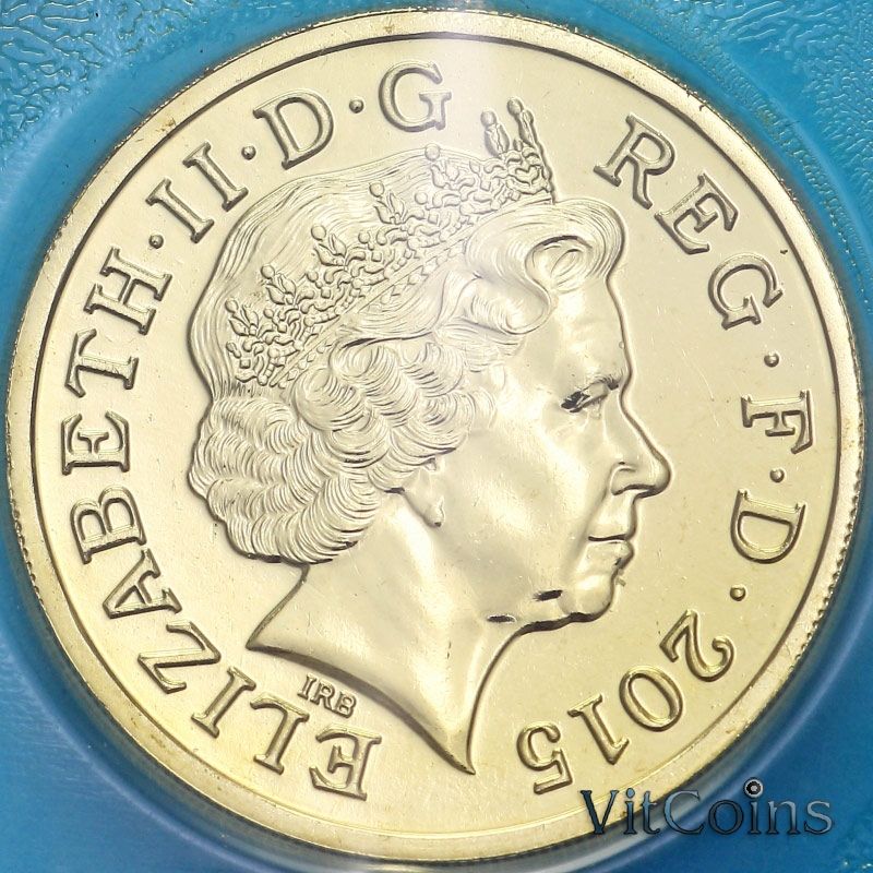 Монета Великобритания 1 фунт 2015 год. Щит. BU Монета Великобритания 1 фунт 2015 год. Щит. BU