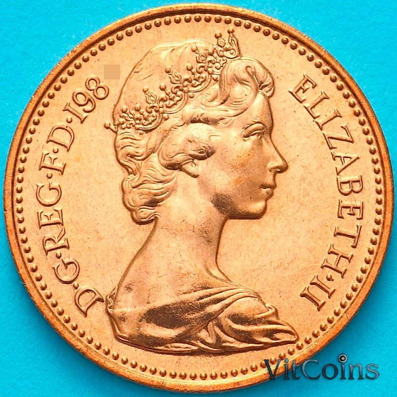 Монета Великобритания 2 пенса 1984 год. BU