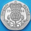 Монета Великобритания 20 пенсов 1984 год. Пруф