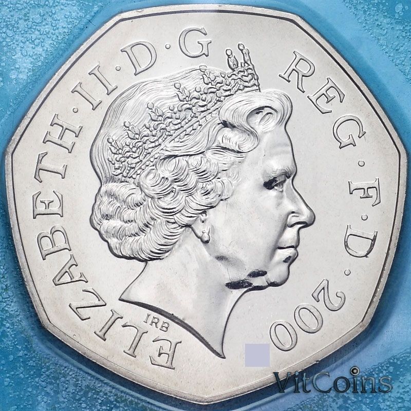 Монета Великобритания 50 пенсов 2008 год. BU