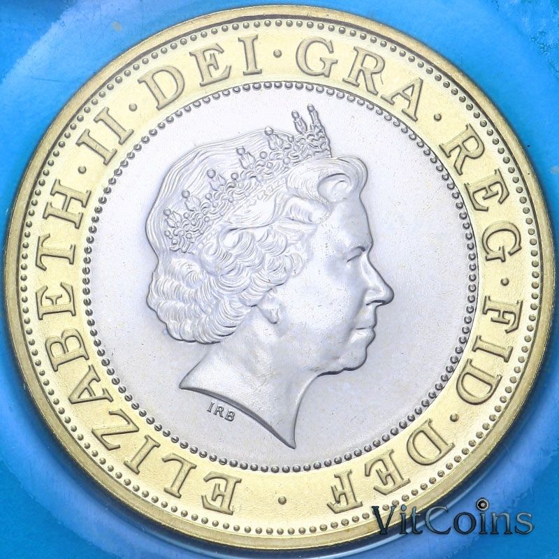 Монета Великобритания 2 фунта 2001 год. 100 лет Телеграфа Маркони. BU Монета Великобритания 2 фунта 2001 год. 100 лет Телеграфа Маркони. BU