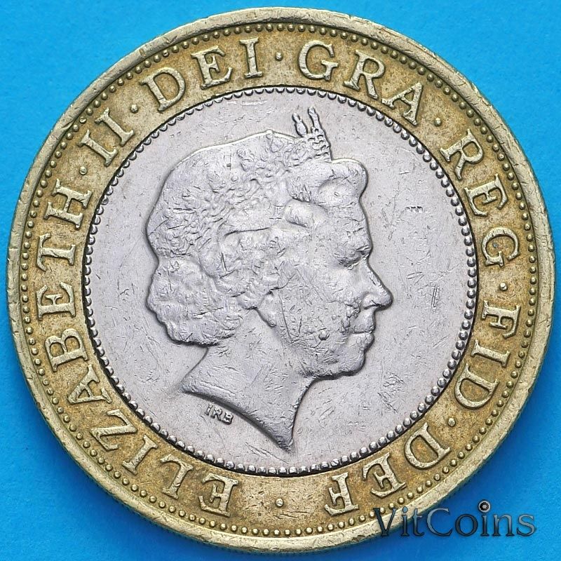 Монета Великобритания 2 фунта 2001 год. 100 лет Телеграфа Маркони Монета Великобритания 2 фунта 2001 год. 100 лет Телеграфа Маркони