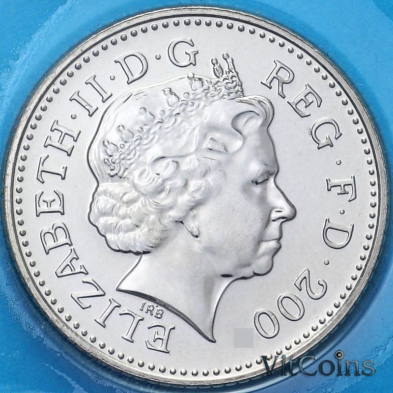 Монета Великобритания 10 пенсов 2001 год. BU Монета Великобритания 10 пенсов 2001 год. BU