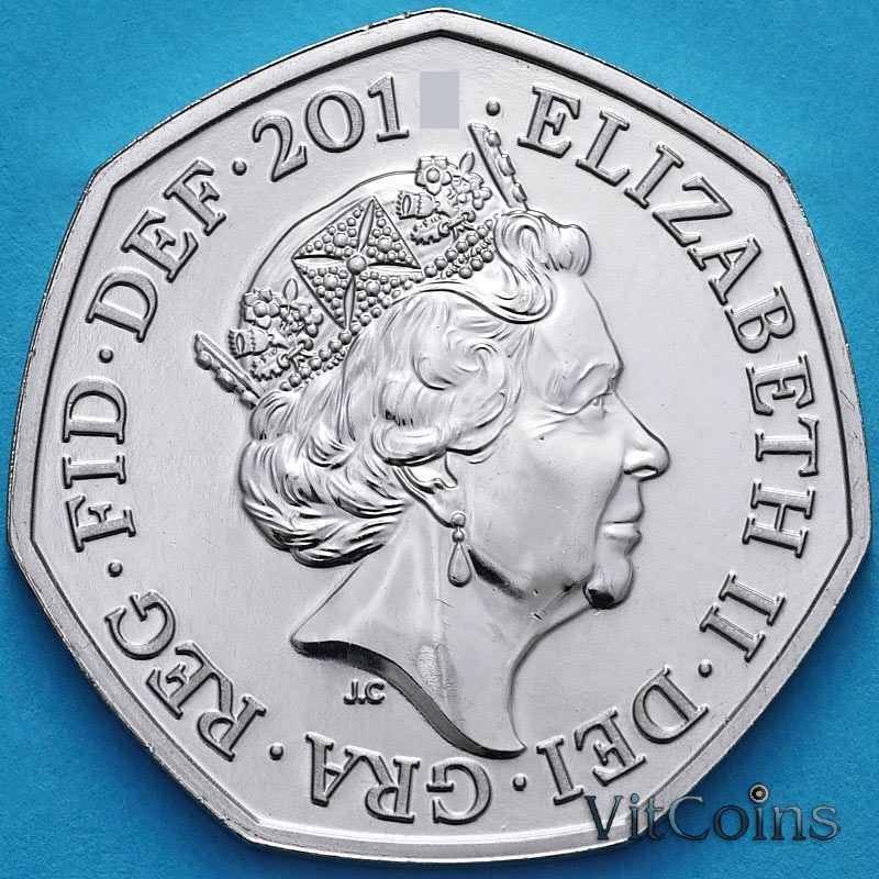 Монета Великобритания 50 пенсов 2015 год. KM# 1337. BU