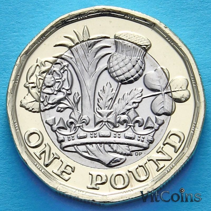 Монета Великобритании 1 фунт 2016 год.