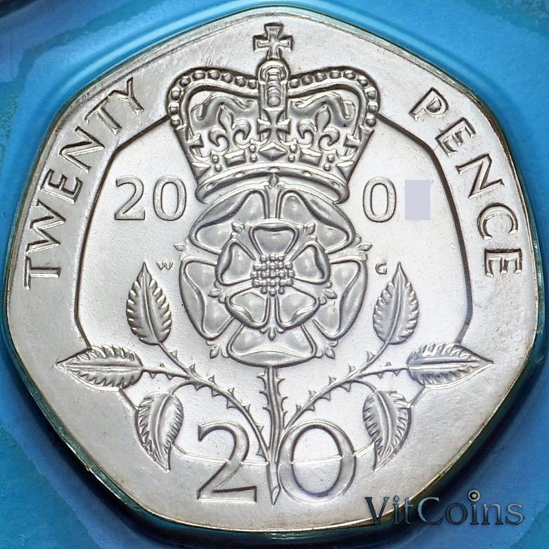 Монета Великобритания 20 пенсов 2004 год. BU