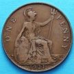 Монета Великобритания 1 пенни 1921 год. 