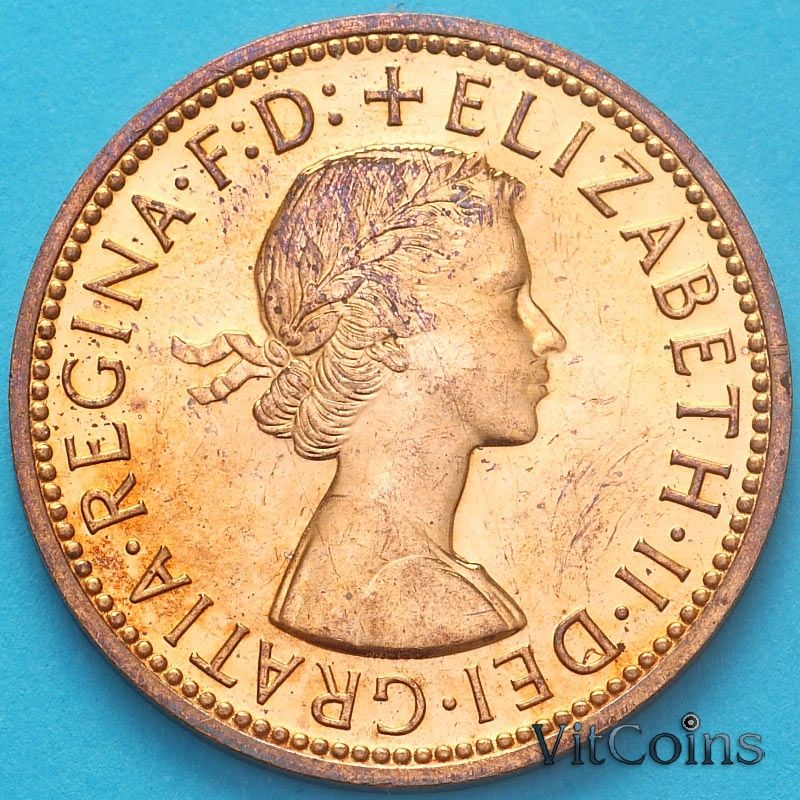 Монета Великобритания 1/2 пенни 1970 год. Пруф. №2 Монета Великобритания 1/2 пенни 1970 год. Пруф. №2