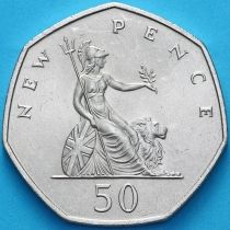 Великобритания 50 новых пенсов 1970 год.